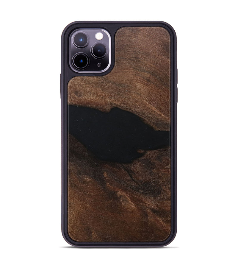 iPhone 11 Pro Max Wood+Resin Phone Case - Gabrielle (Pure Black, 682789)