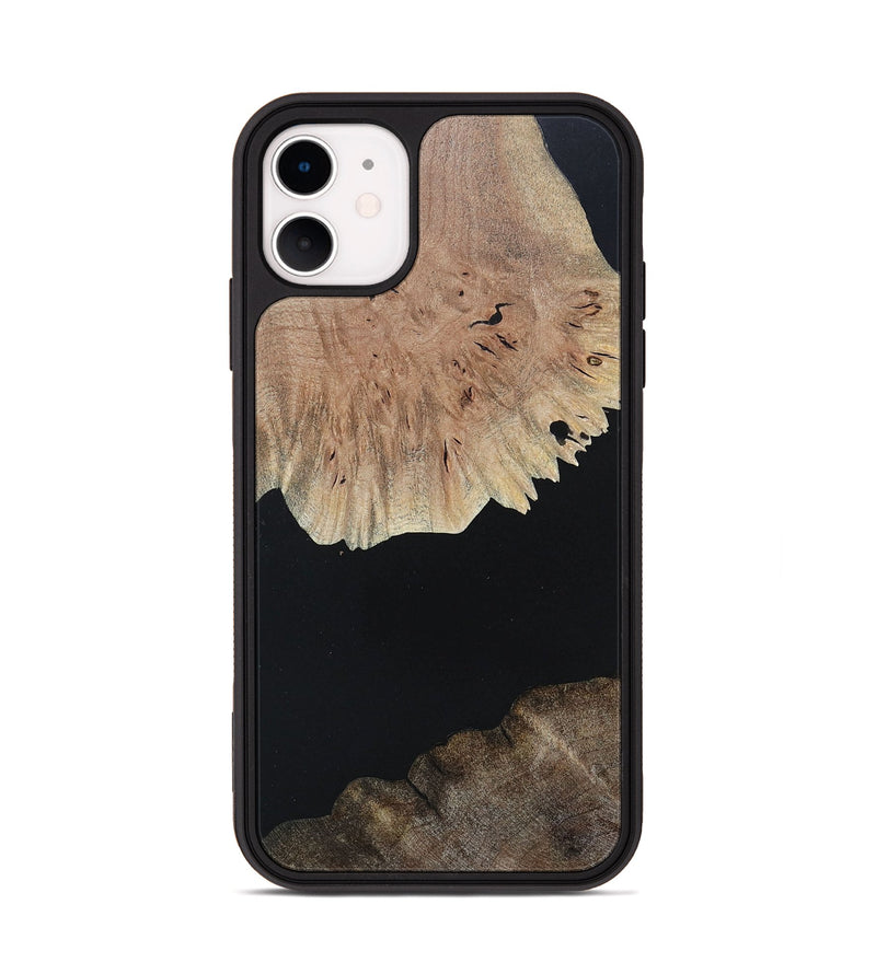 iPhone 11 Wood+Resin Phone Case - Isabella (Pure Black, 682792)