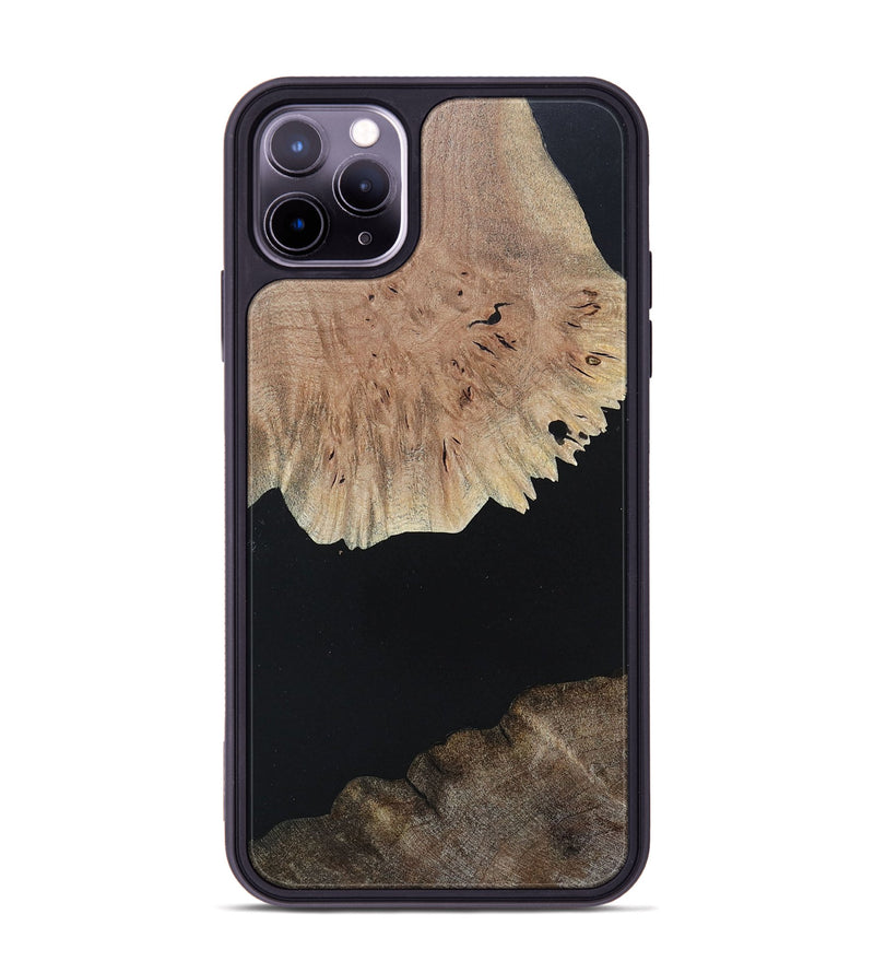 iPhone 11 Pro Max Wood+Resin Phone Case - Isabella (Pure Black, 682792)