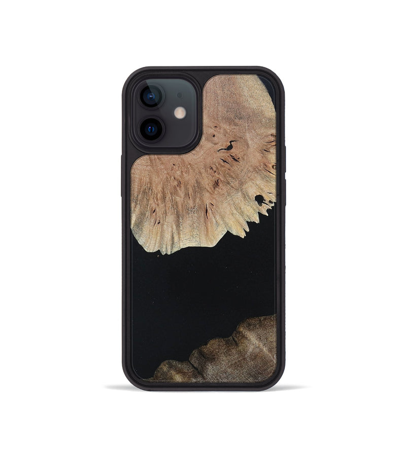 iPhone 12 mini Wood+Resin Phone Case - Isabella (Pure Black, 682792)