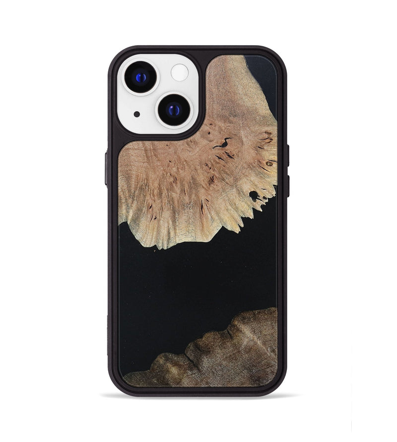 iPhone 13 Wood+Resin Phone Case - Isabella (Pure Black, 682792)