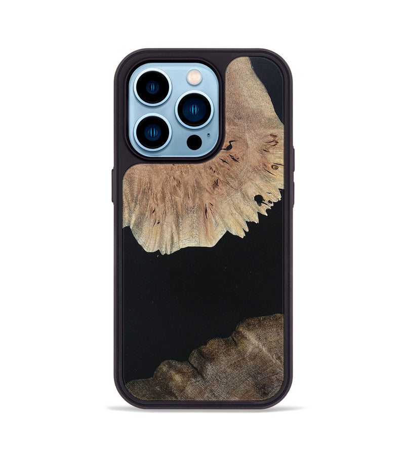iPhone 14 Pro Wood+Resin Phone Case - Isabella (Pure Black, 682792)