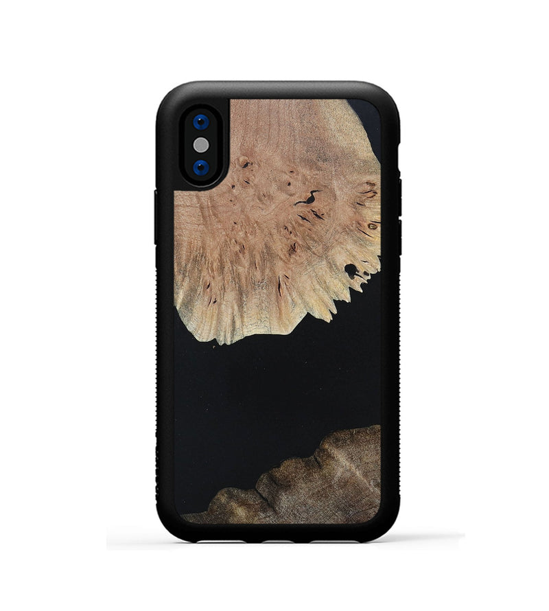 iPhone Xs Wood+Resin Phone Case - Isabella (Pure Black, 682792)