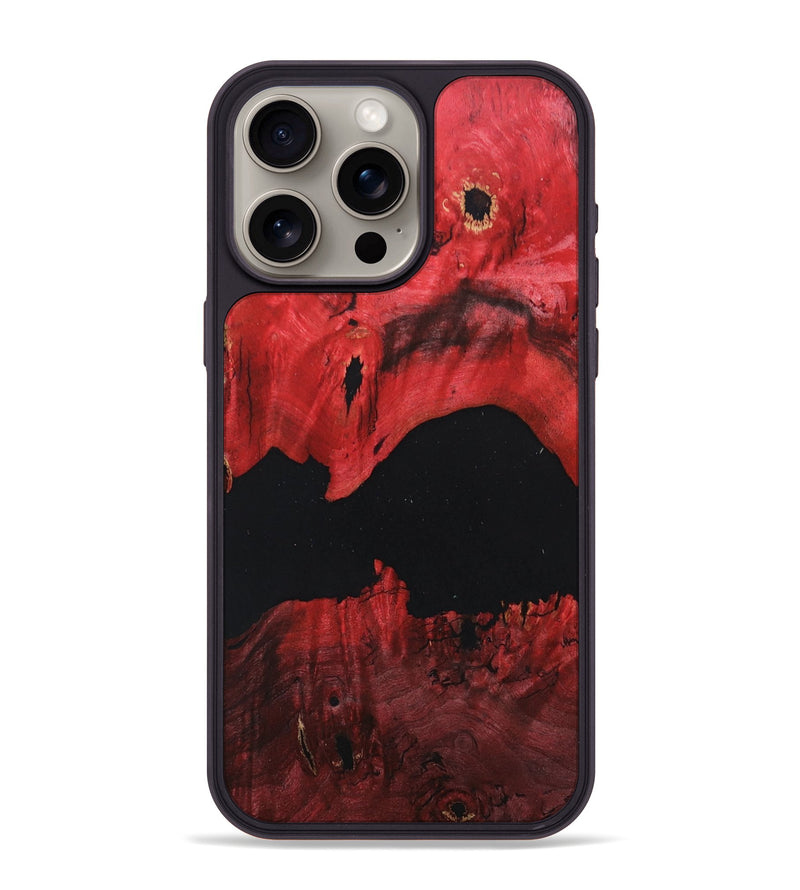 iPhone 15 Pro Max Wood+Resin Phone Case - Estrella (Pure Black, 682796)