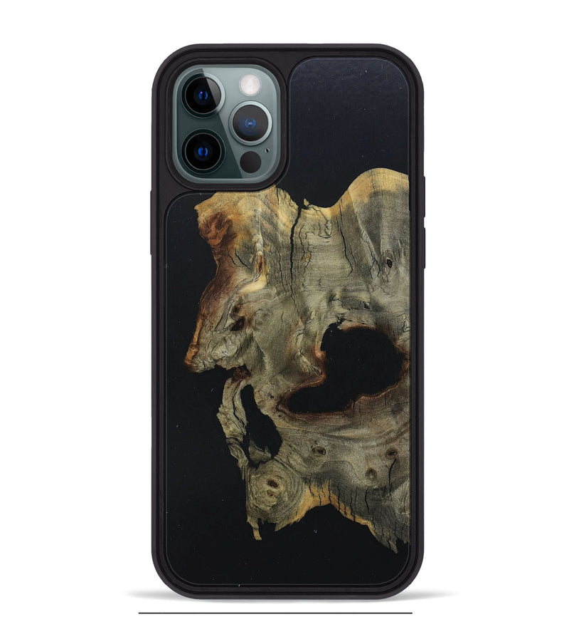 iPhone 12 Pro Max Wood+Resin Phone Case - Alexus (Pure Black, 682801)