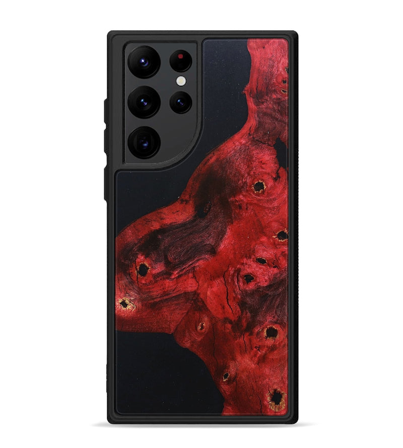 Galaxy S22 Ultra Wood+Resin Phone Case - Nicolette (Pure Black, 682807)