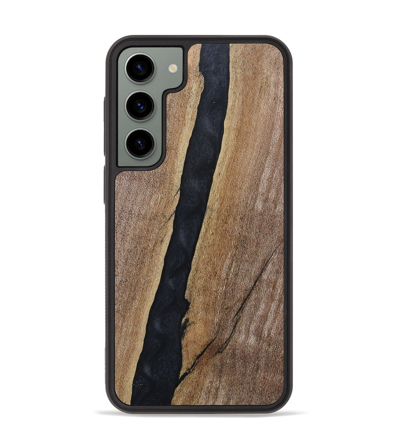 Galaxy S23 Plus Wood+Resin Phone Case - Elisabeth (Pure Black, 682809)