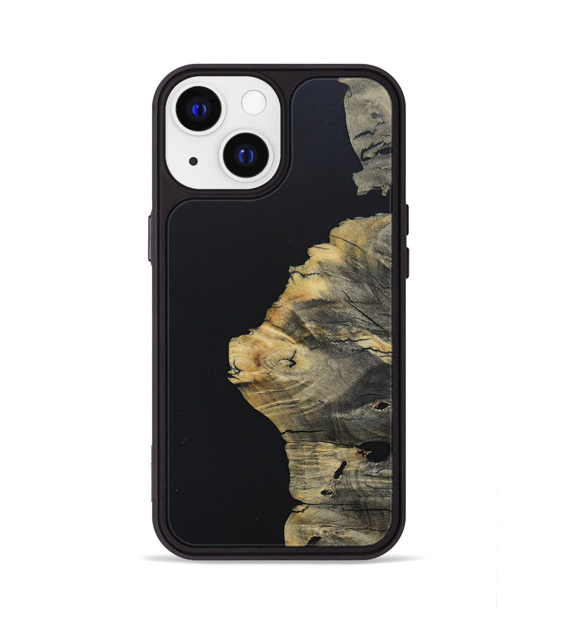 iPhone 13 Wood+Resin Phone Case - Kennedi (Pure Black, 682810)