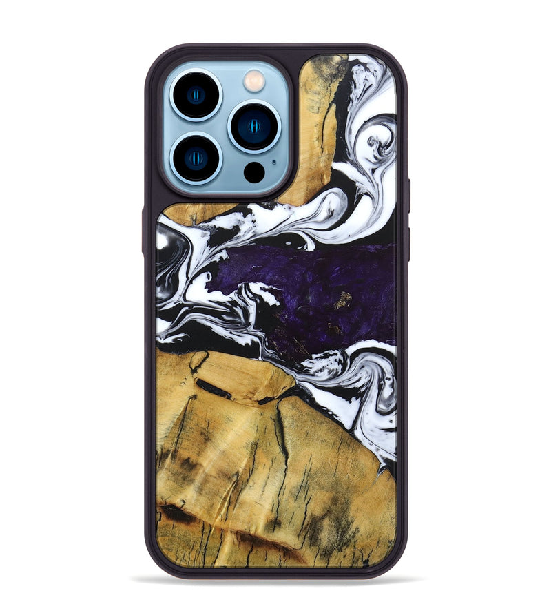 iPhone 14 Pro Max Wood+Resin Phone Case - Ashanti (Mosaic, 682852)