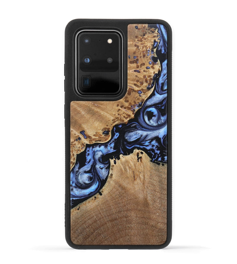 Galaxy S20 Ultra Wood+Resin Phone Case - Bertha (Blue, 682897)