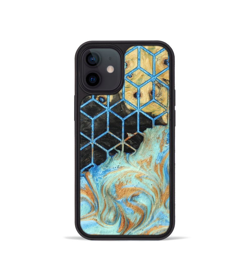 iPhone 12 mini Wood+Resin Phone Case - Frankie (Pattern, 682924)