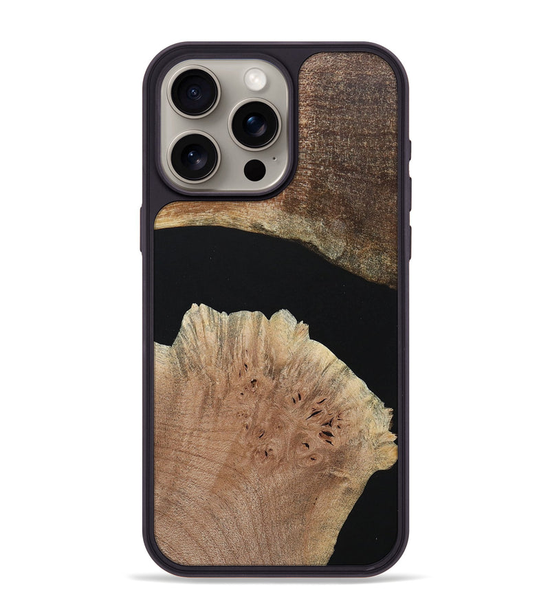 iPhone 15 Pro Max Wood+Resin Phone Case - Claire (Pure Black, 683017)