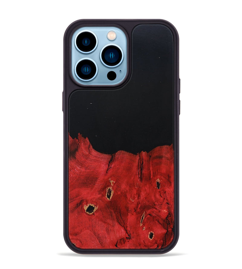 iPhone 14 Pro Max Wood+Resin Phone Case - Eddie (Pure Black, 683020)