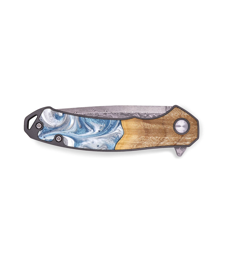 EDC Wood+Resin Pocket Knife - Yasmin (Blue, 683143)