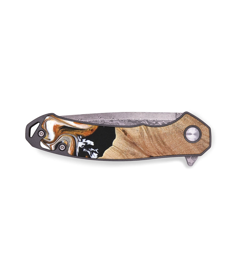 EDC Wood+Resin Pocket Knife - Becky (Black & White, 683185)