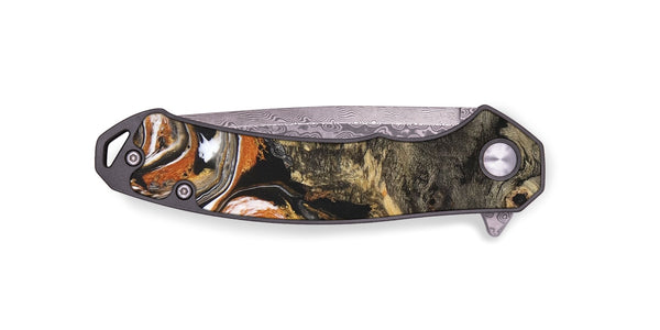 EDC Wood+Resin Pocket Knife - Kimberly (Black & White, 683186)