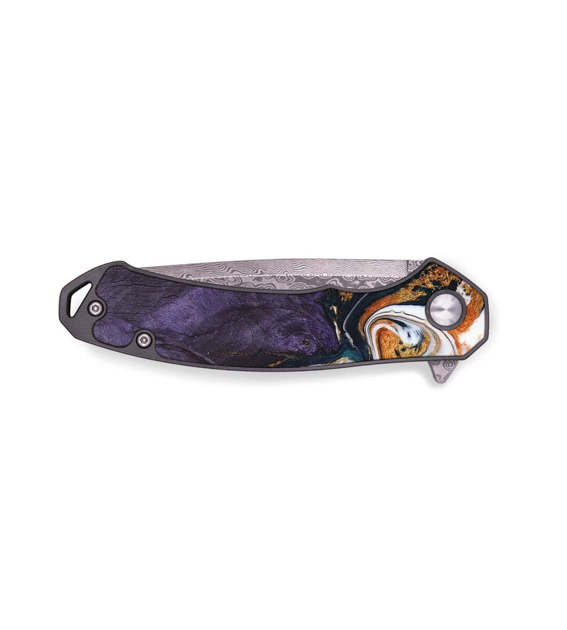 EDC Wood+Resin Pocket Knife - Jakob (Black & White, 683187)