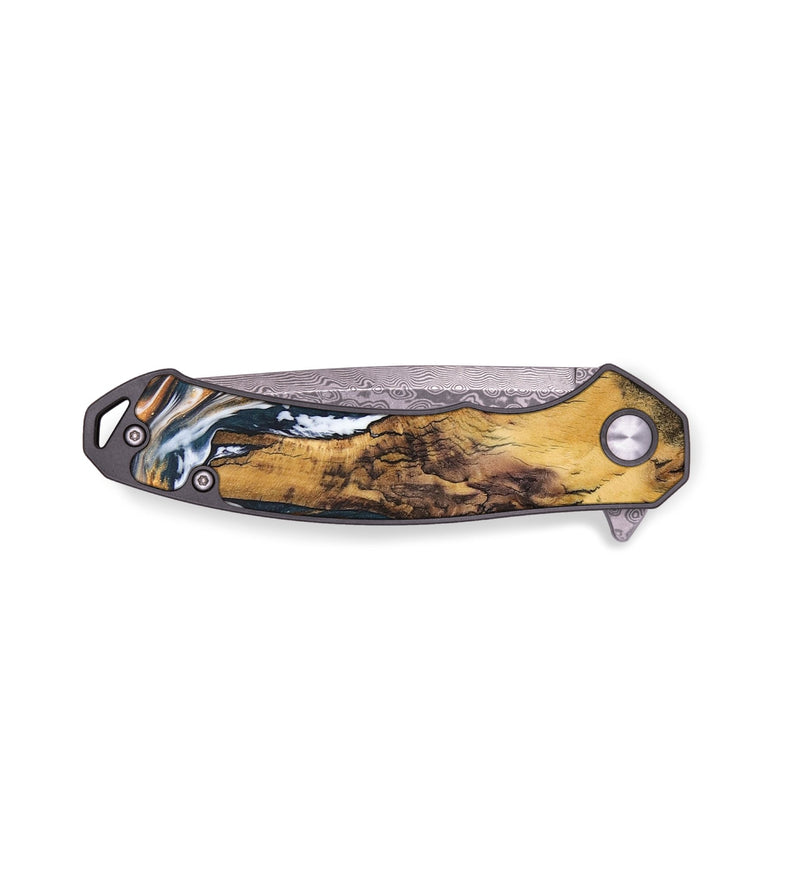 EDC Wood+Resin Pocket Knife - Kassidy (Black & White, 683189)