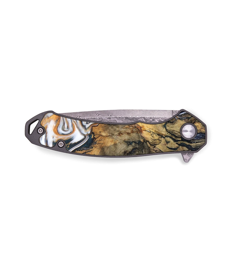 EDC Wood+Resin Pocket Knife - Martha (Black & White, 683192)