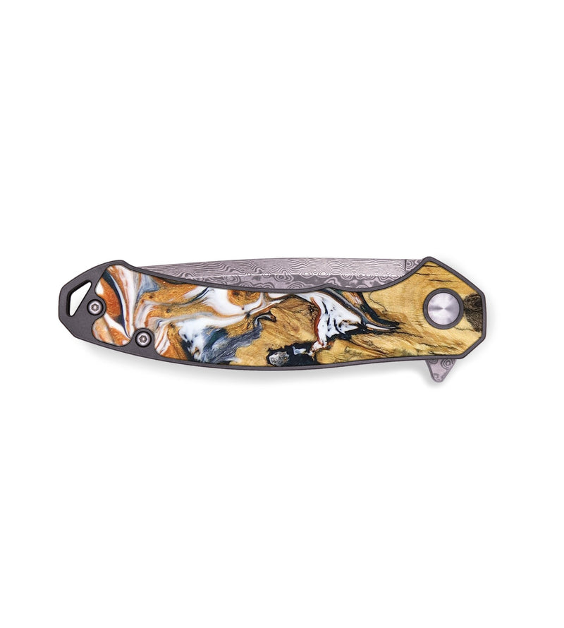 EDC Wood+Resin Pocket Knife - Mikayla (Black & White, 683194)