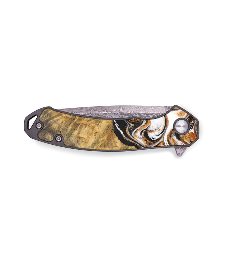 EDC Wood+Resin Pocket Knife - Isabelle (Black & White, 683195)