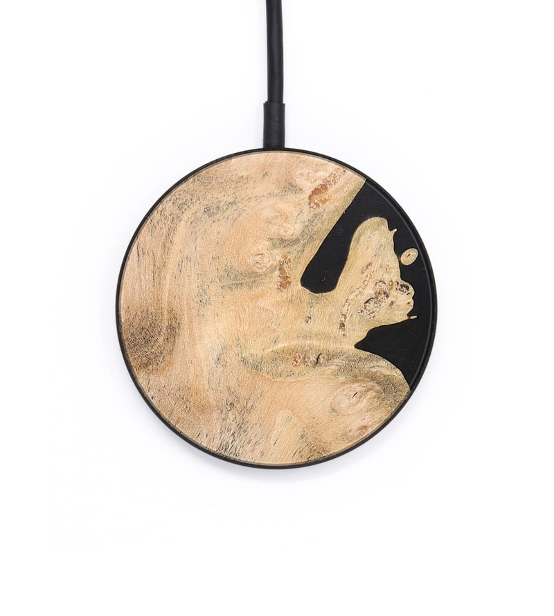 Circle Wood+Resin Wireless Charger - Aaron (Pure Black, 683198)