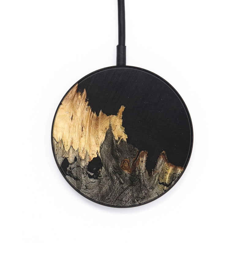 Circle Wood+Resin Wireless Charger - Greg (Pure Black, 683207)