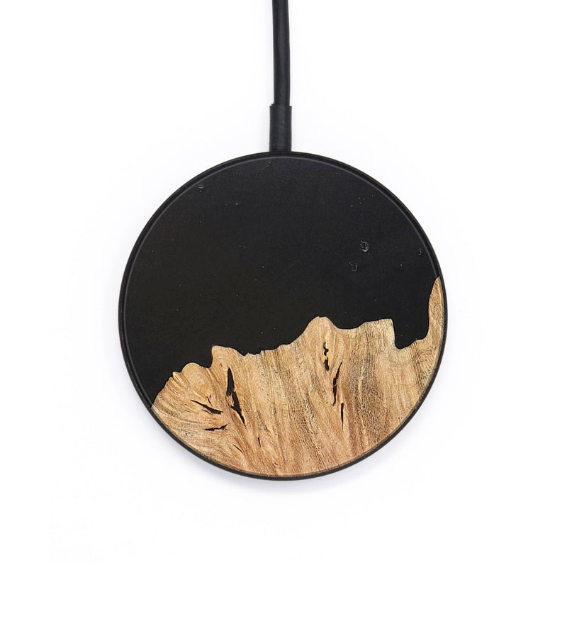 Circle Wood+Resin Wireless Charger - Rhett (Pure Black, 683209)