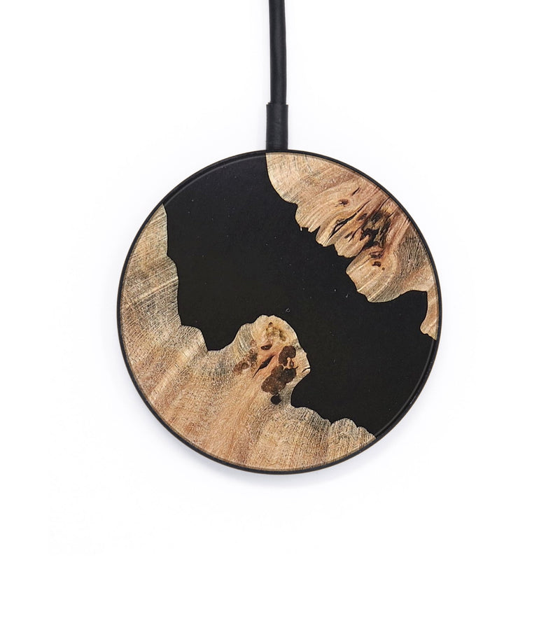 Circle Wood+Resin Wireless Charger - Elsie (Pure Black, 683210)