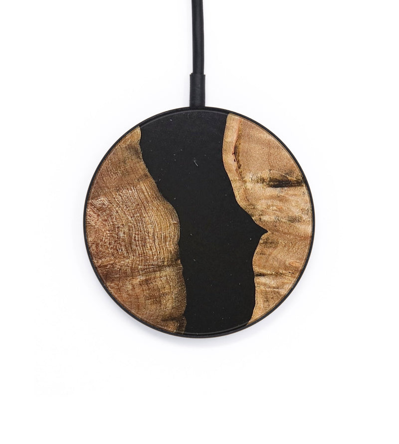 Circle Wood+Resin Wireless Charger - Tatyana (Pure Black, 683232)