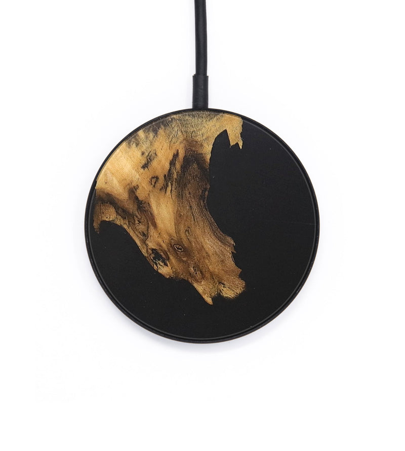 Circle Wood+Resin Wireless Charger - Izabella (Pure Black, 683244)
