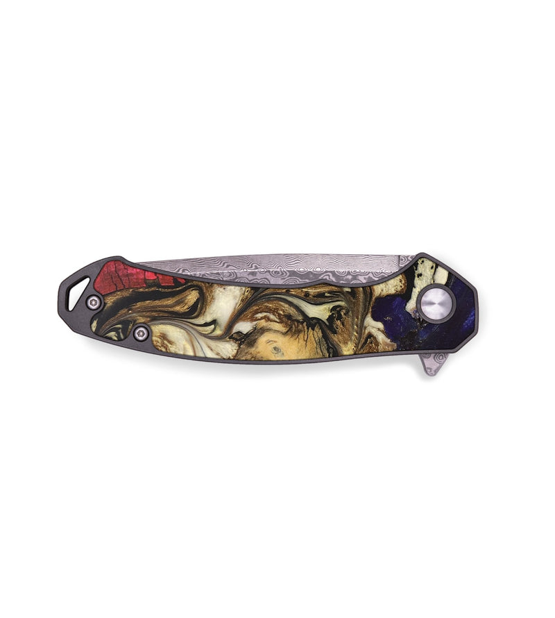 EDC Wood+Resin Pocket Knife - Bernadette (Black & White, 683264)