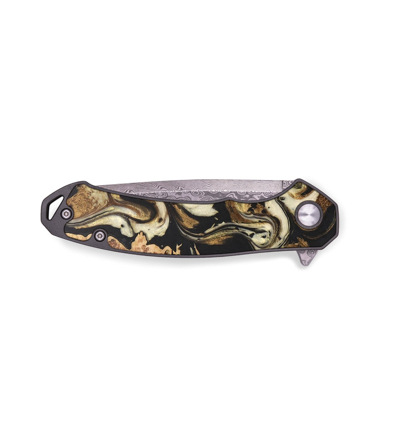 EDC Wood+Resin Pocket Knife - Donald (Black & White, 683271)