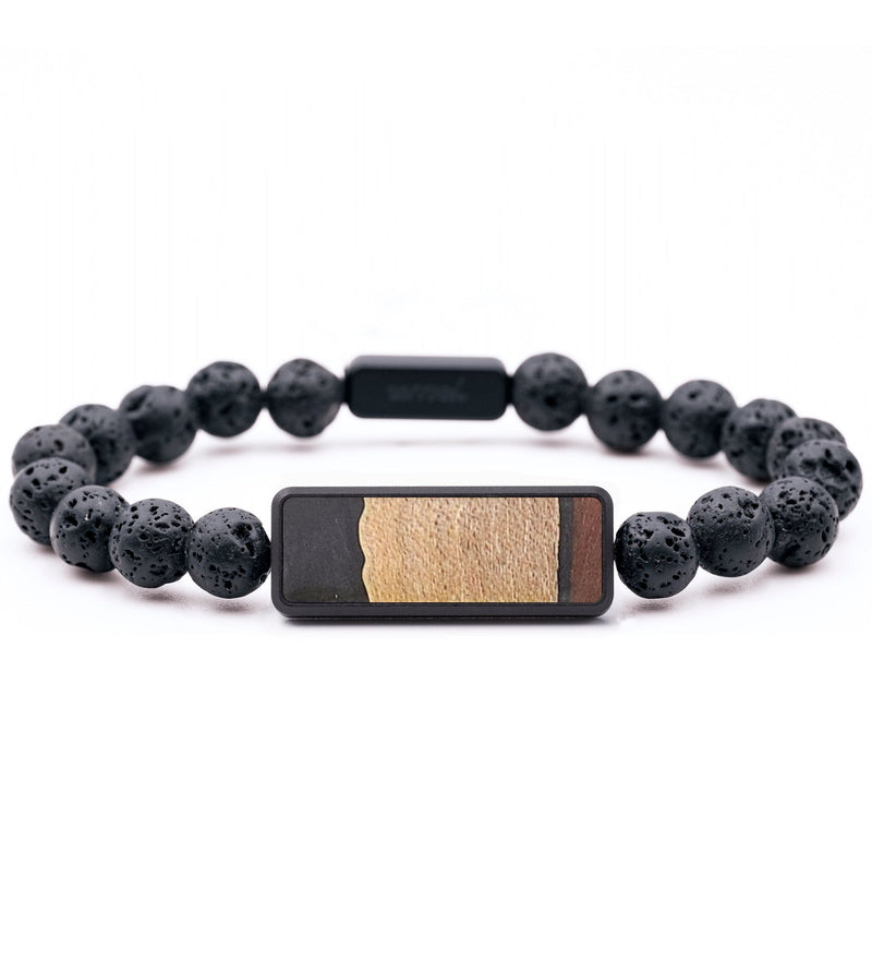 Lava Bead Wood+Resin Bracelet - Doug (Pure Black, 683362)