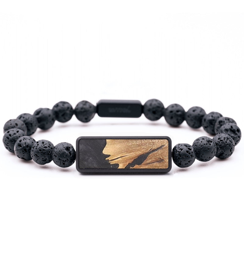 Lava Bead Wood+Resin Bracelet - Oaklynn (Pure Black, 683372)
