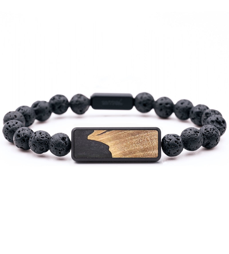 Lava Bead Wood+Resin Bracelet - Blair (Pure Black, 683373)