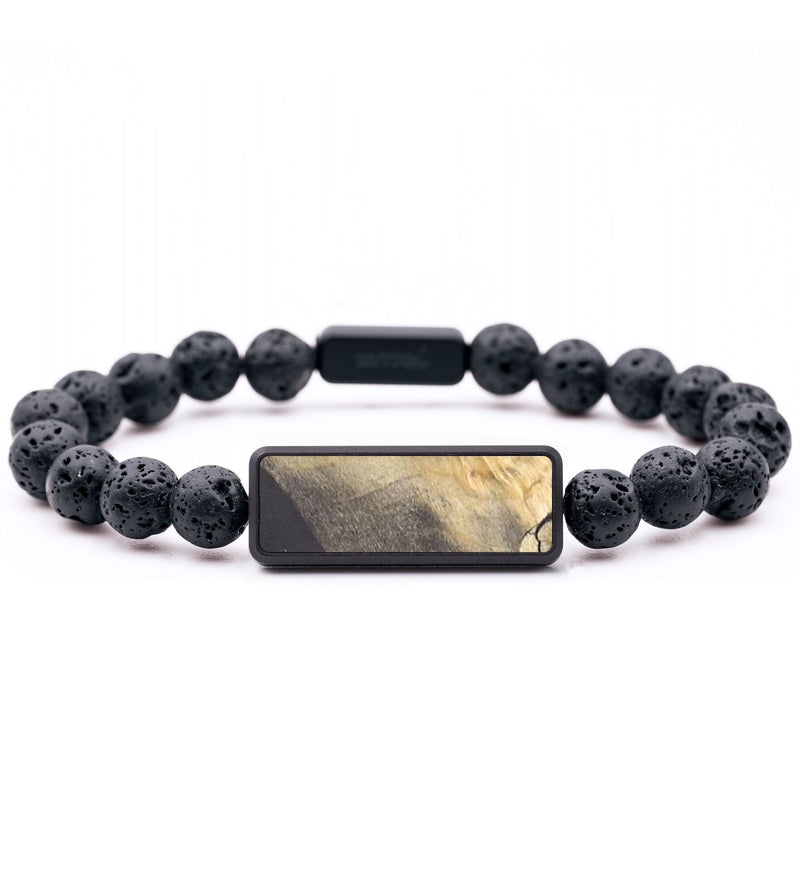 Lava Bead Wood+Resin Bracelet - Vicky (Pure Black, 683378)