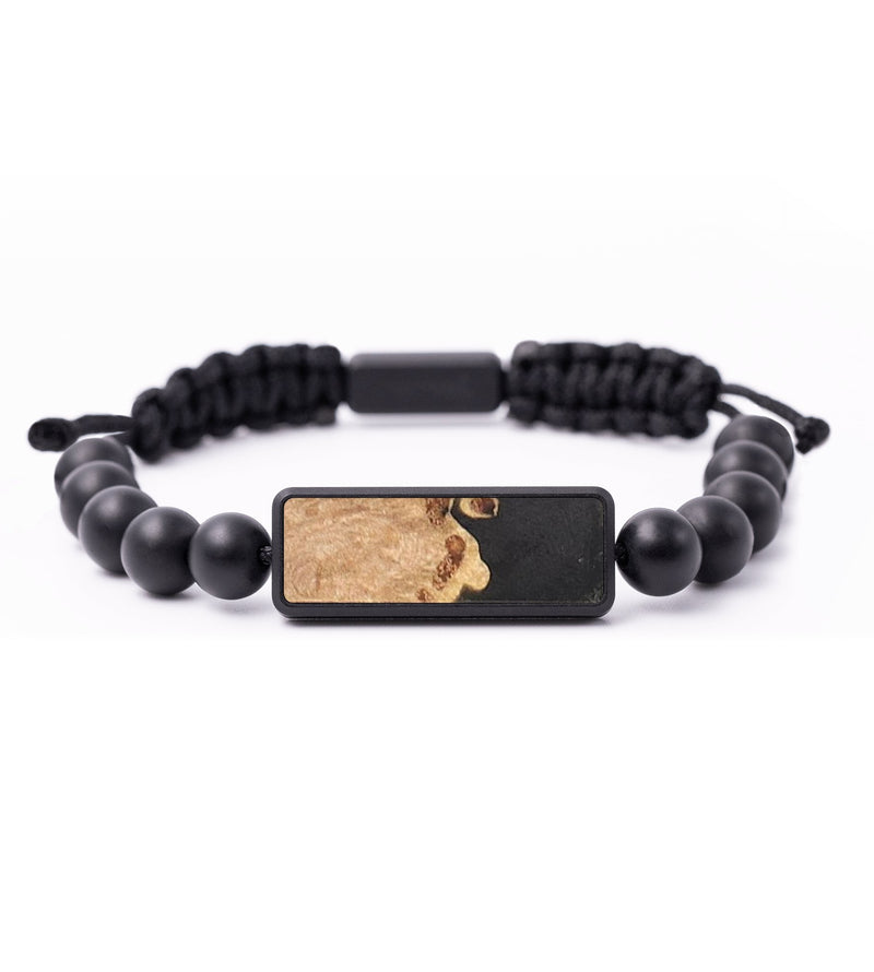 Onyx Bead Wood+Resin Bracelet - Iva (Pure Black, 683380)