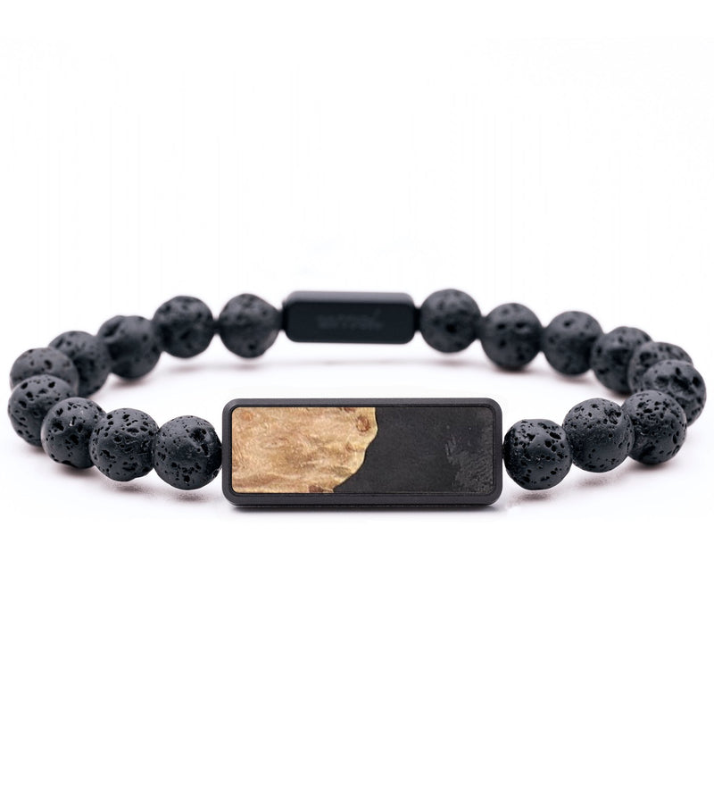 Lava Bead Wood+Resin Bracelet - Ricardo (Pure Black, 683381)