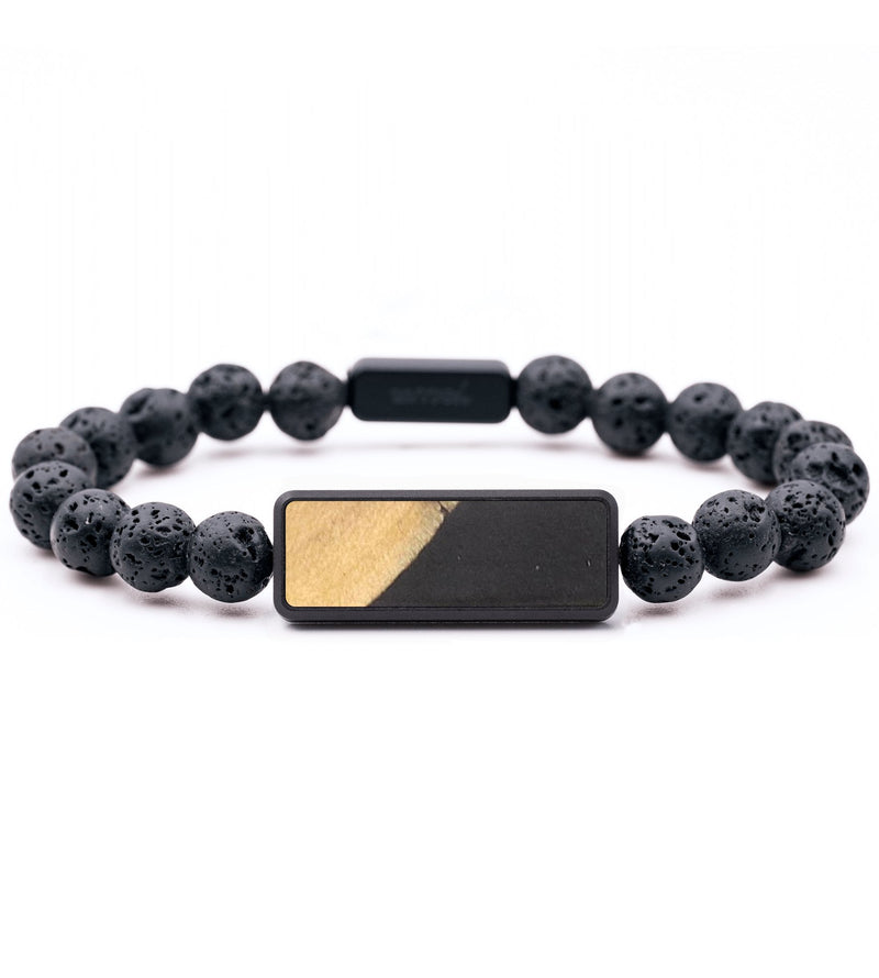 Lava Bead Wood+Resin Bracelet - Marguerite (Pure Black, 683420)