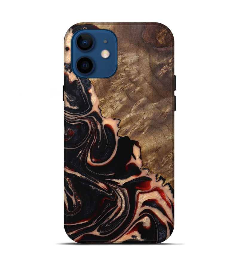 iPhone 12 Wood+Resin Live Edge Phone Case - Paislee (Red, 683535)