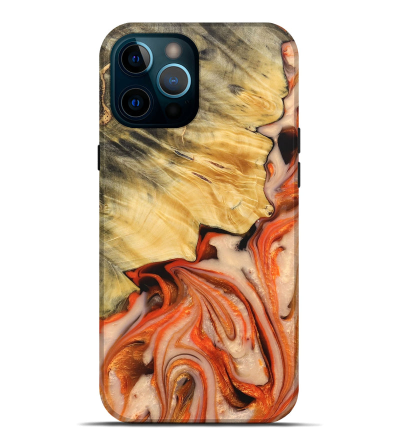 iPhone 12 Pro Max Wood+Resin Live Edge Phone Case - Harmony (Red, 683541)