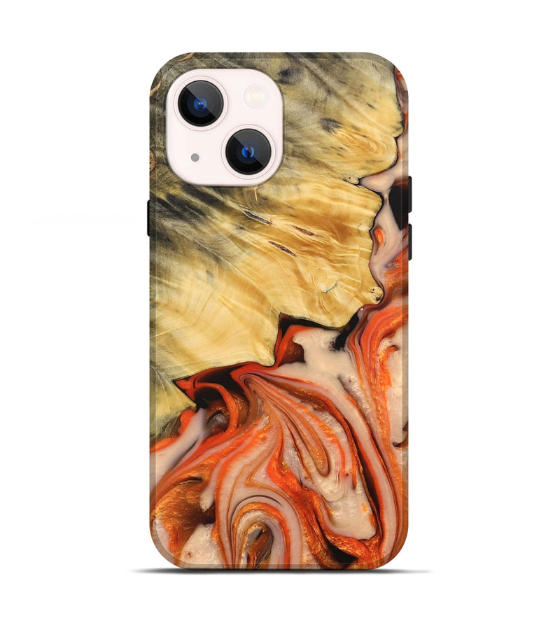 iPhone 13 Wood+Resin Live Edge Phone Case - Harmony (Red, 683541)