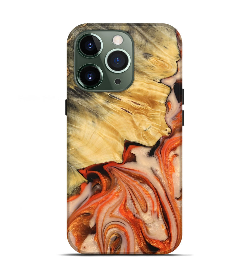 iPhone 13 Pro Wood+Resin Live Edge Phone Case - Harmony (Red, 683541)