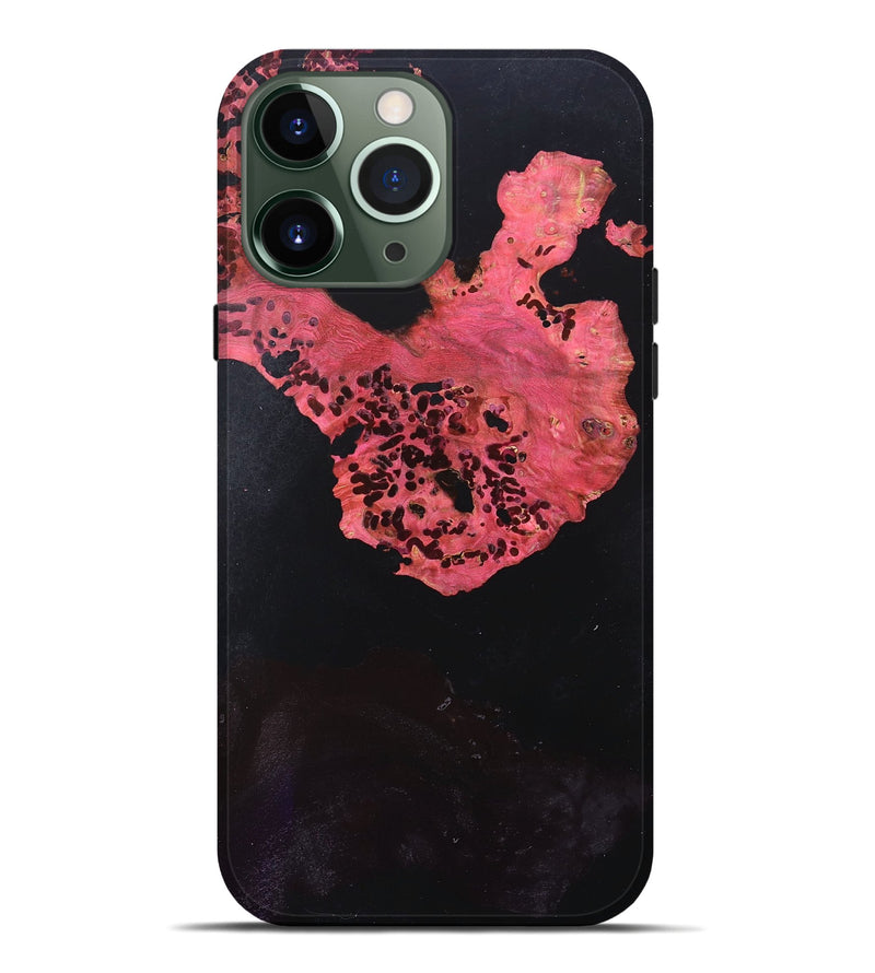 iPhone 13 Pro Max Wood+Resin Live Edge Phone Case - Mercedes (Pure Black, 683585)