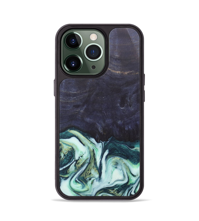 iPhone 13 Pro Wood+Resin Phone Case - Roy (Green, 684010)