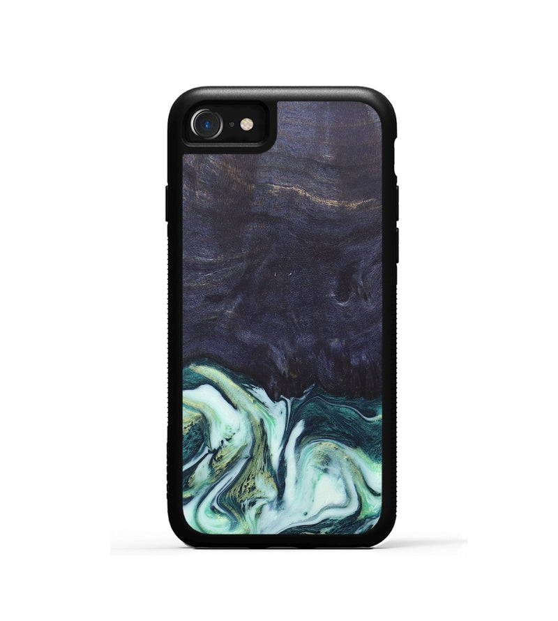 iPhone SE Wood+Resin Phone Case - Roy (Green, 684010)