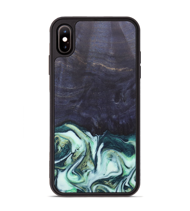 iPhone Xs Max Wood+Resin Phone Case - Roy (Green, 684010)