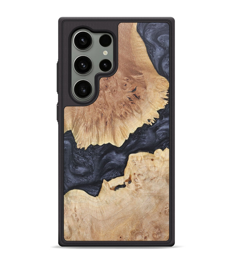 Galaxy S24 Ultra Wood+Resin Phone Case - Hudson (Pure Black, 684059)