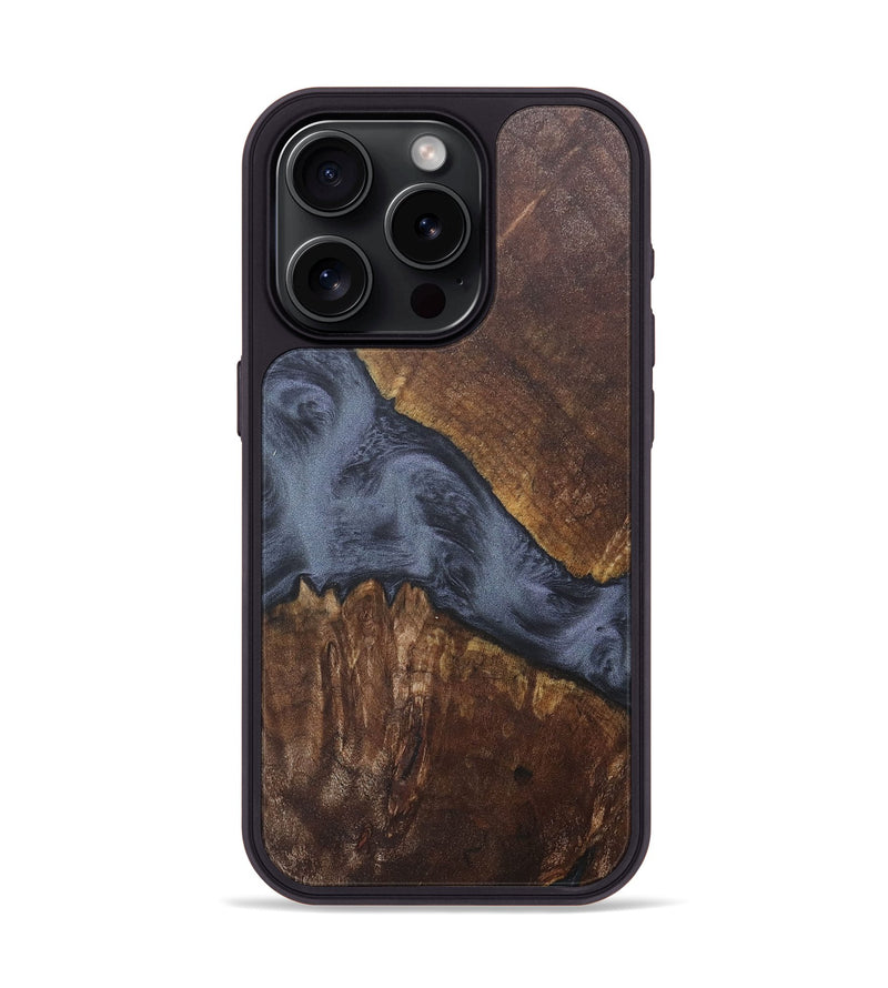 iPhone 15 Pro Wood+Resin Phone Case - Tucker (Pure Black, 684062)
